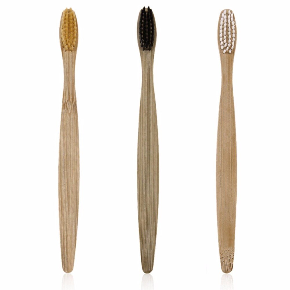 3pcs/set Environment-friendly Wood Toothbrush Bamboo Toothbrush Soft Bamboo Fibre Wooden Handle Low-carbon Eco-friendly - ebowsos