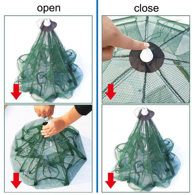4/8/12/16 Holes Folding Automatic Fishing Net Fish Shrimp Crab Mesh Trap Portable Fishing Net Tools-ebowsos