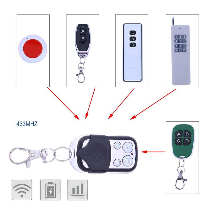 4 Channel Wireless Remote Control Duplicator RF Remote Controller Key for Electric Gate Garage Door Key Fob 315/433 MHz Hot Sale - ebowsos