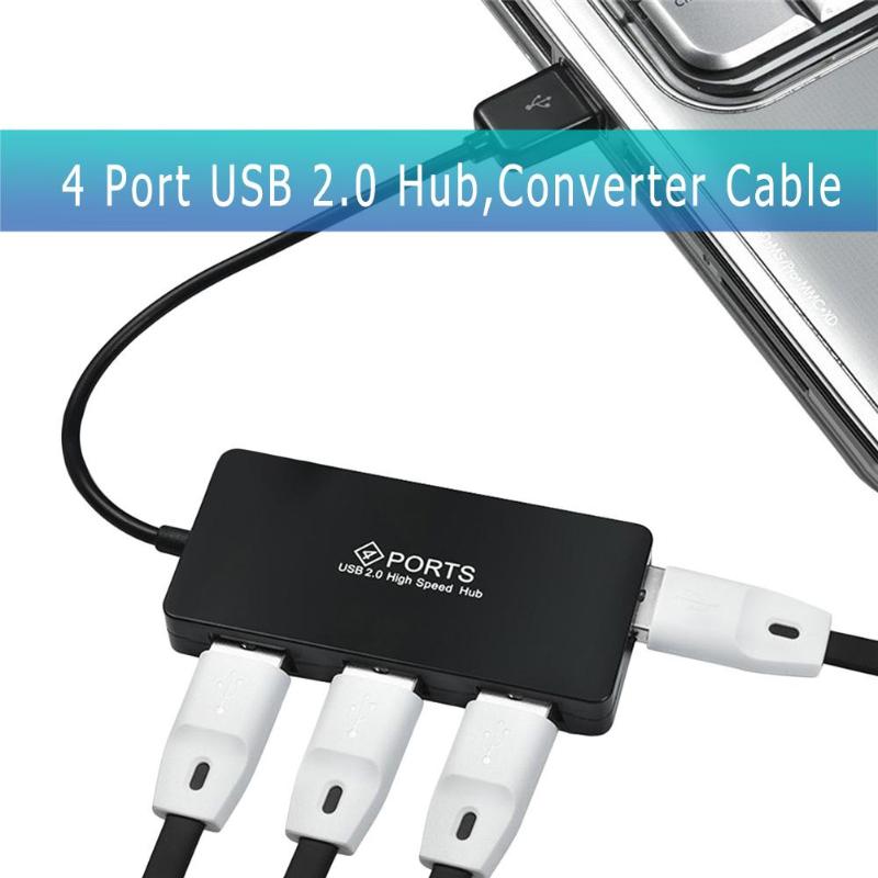 4 Port USB 2.0 Hub Splitter Adapter Converter Cable Wire Cord for PC Laptops Notebook Computer Full Speed 480Mbps High Quality - ebowsos