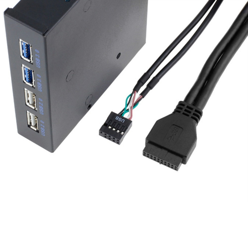 4-Port USB HUB for Front Panel USB 3.0 Hub Splitter Internal Front Panel Combo Bracket Adapter for 3.5 Inch Floppy Driver Bay - ebowsos