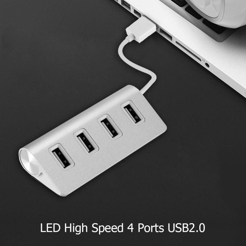 4 Ports USB2.0 HUB Super Speed Aluminium Alloy Splitter Adapter Converter Cable for PC Laptop High Quality 4 Ports USB2.0 HUB - ebowsos