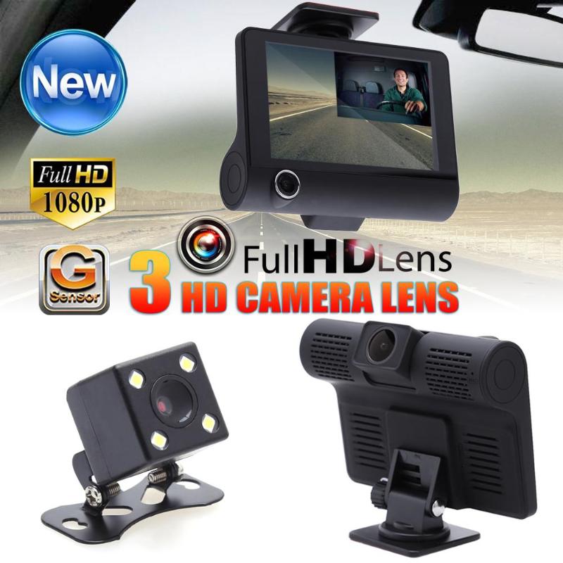 4 inch Car DVR Camera Dual Lens Dashcam Cam 1080P Full HD Video Registrator Recorder Rearview Camera G-Sensor Night Vision DVRS - ebowsos