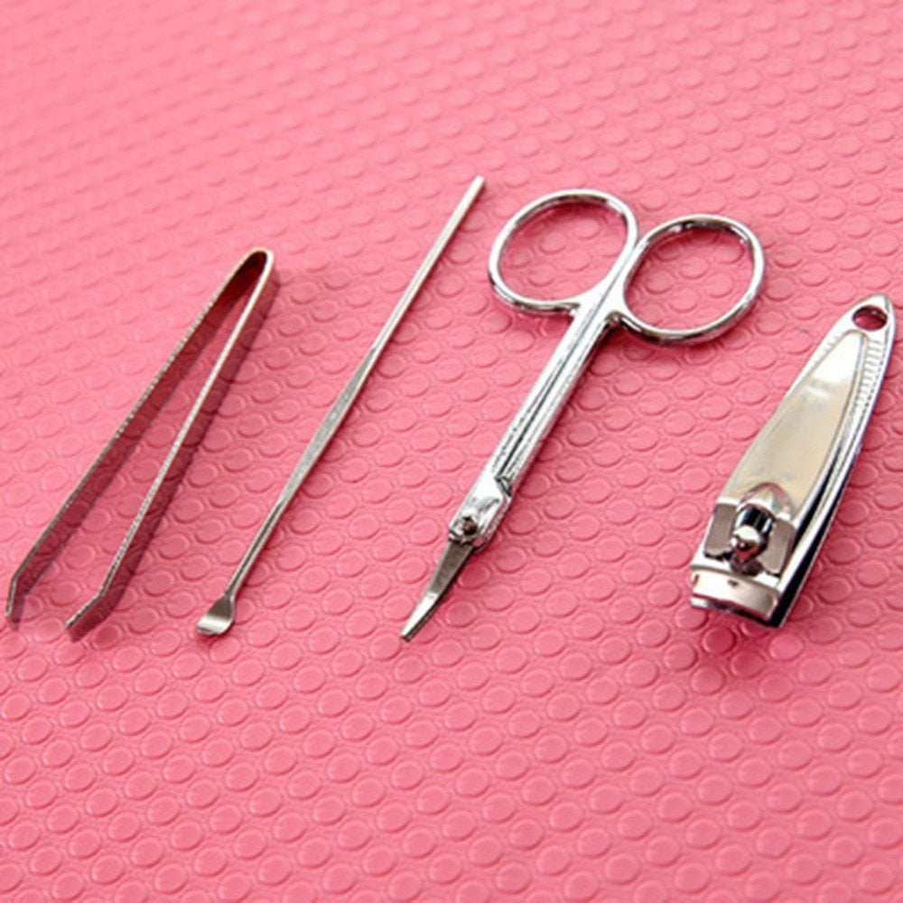 4 pcs/set Nail Art Cutter Clipper File Scissor Tweezers Manicure Pedicure Set Slippers Shaped Nail Care Tools - ebowsos