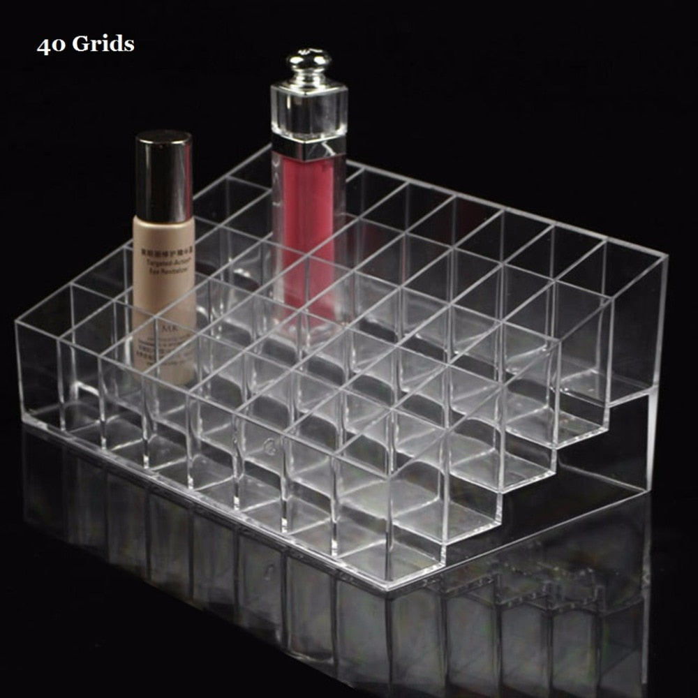 40/36/24 Grids Multifunctional Home Bedroom Lipstick Stand Case Cosmetic Makeup Tools Organizer Holder Plastic Box - ebowsos