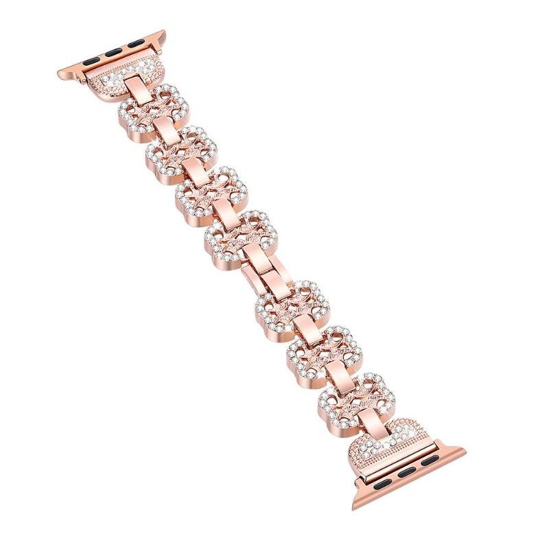 40/44mm Women Bracelet Watch Band Crystal Diamond Stainless Steel Replacement Wrist Strap Bangle for iWatch Series 4 Watch Band - ebowsos