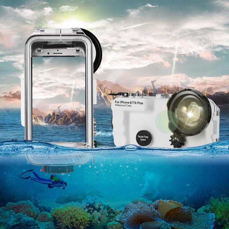 40m/130ft Underwater Camera Waterproof Diving Case for iPhone 6 7 8 Plus X Waterproof Cover For iPhone X 8 7 Swimming Cases New - ebowsos
