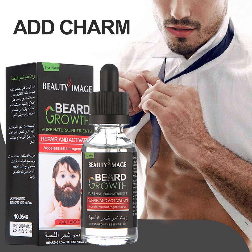 40ml Sexy Beard Mustache Chest Hair Growth Essence Liquid Thicker Essence Oil Enhancer Moisturizer Thick Lengthening - ebowsos