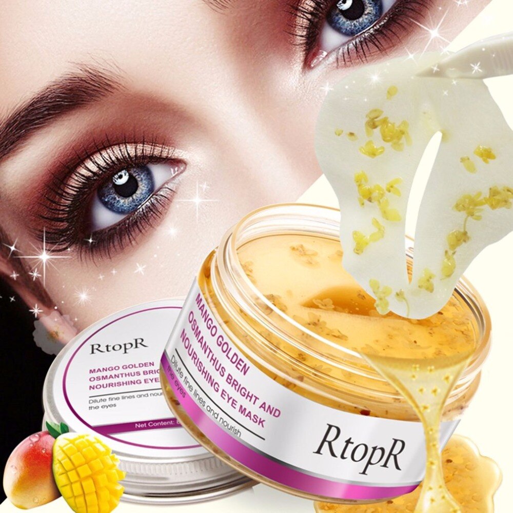 40pcs/bottle 80G Natural Golden Osmanthus Eye Mask Anti-Wrinkle Moisturizing Remove Black Circle Face Eye Skin Care Mask Patches - ebowsos