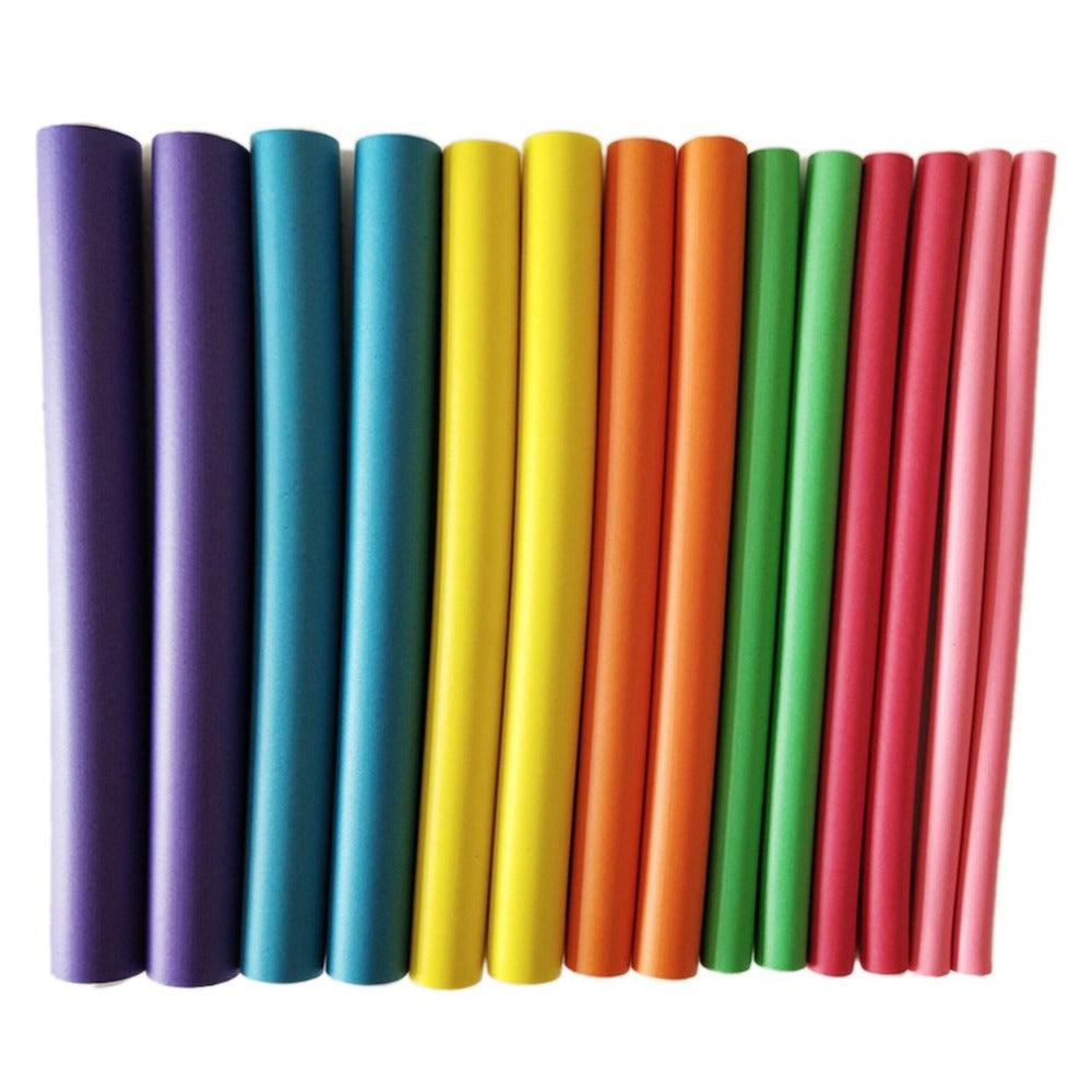 42pcs 1set/Lot Length 18cm Makers Soft Foam Bendy Curler Sticks DIY Styling Hair Rollers Cling Any Size Hair Curlling curl - ebowsos