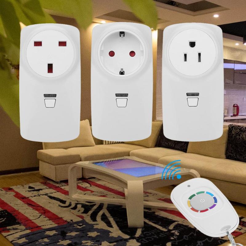 433MHz Wireless Power Outlets Light Switch Socket US EU Plug For Indoor Electrical Plug with Remote Control Smart Home Plug - ebowsos