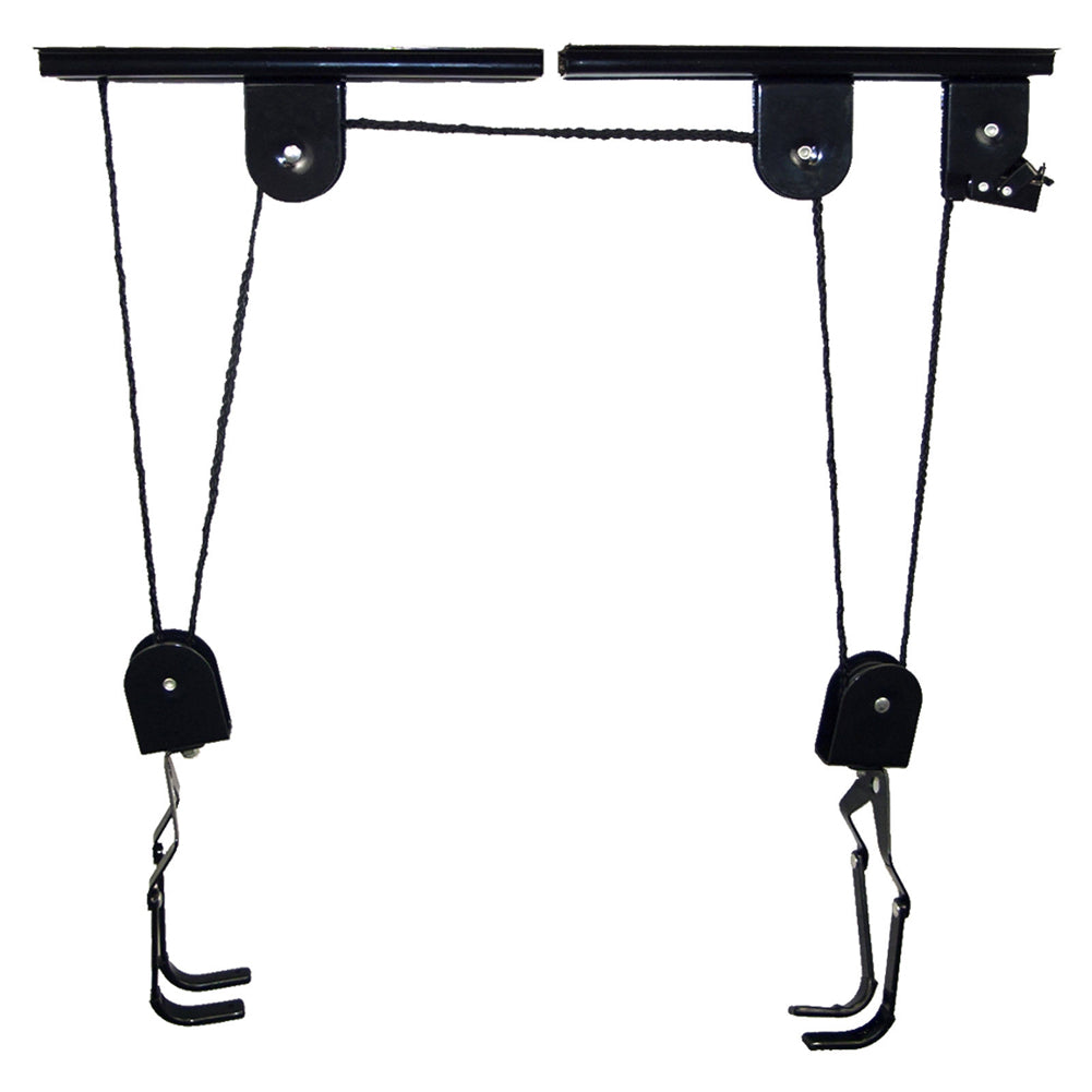 45LB Bicycle Lift Ceiling Mounted Hoist Storage Garage Wall Hanger Pulley Rack Metal Lift Wall Mounted Assemblies Accessory-ebowsos