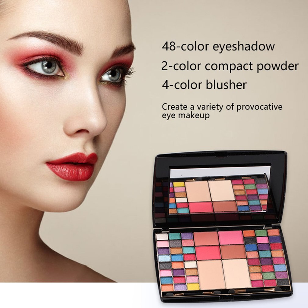 48 Color Eyeshadow Tray 2 Color Powder Cake 4 Color Blush Makeup Box Eye Shadow Makeup Box - ebowsos