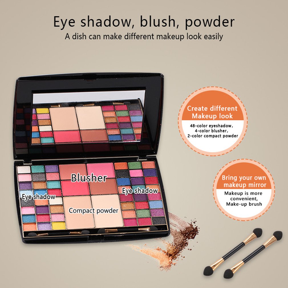 48 Color Eyeshadow Tray 2 Color Powder Cake 4 Color Blush Makeup Box Eye Shadow Makeup Box - ebowsos