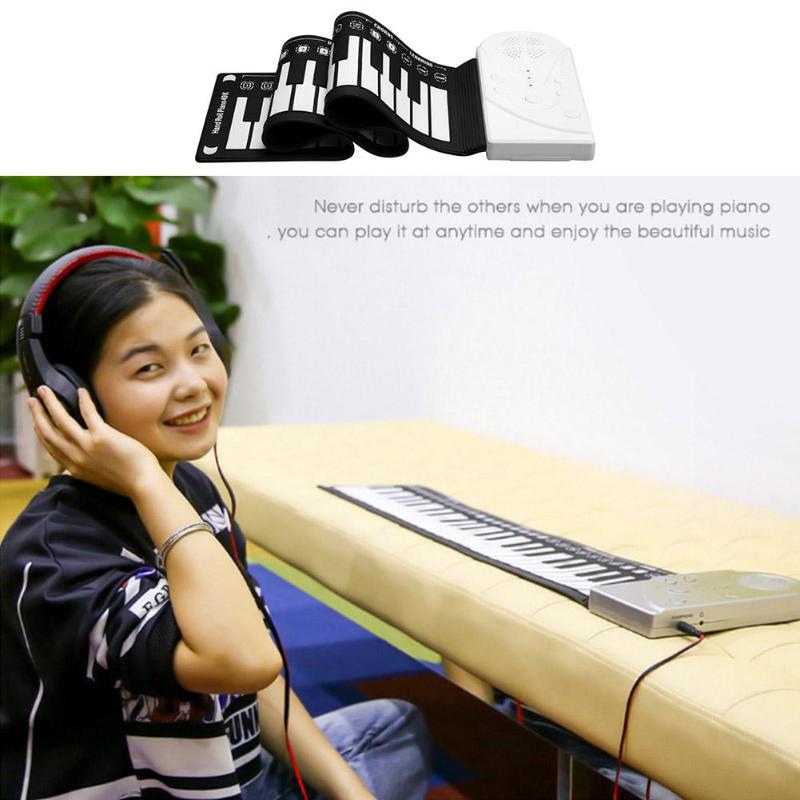 49/61/88-key Roll Up Piano Flexible Silicone Roll-Up Piano Folding Keyboard for Children Student Musical Instrument DropShipping-ebowsos