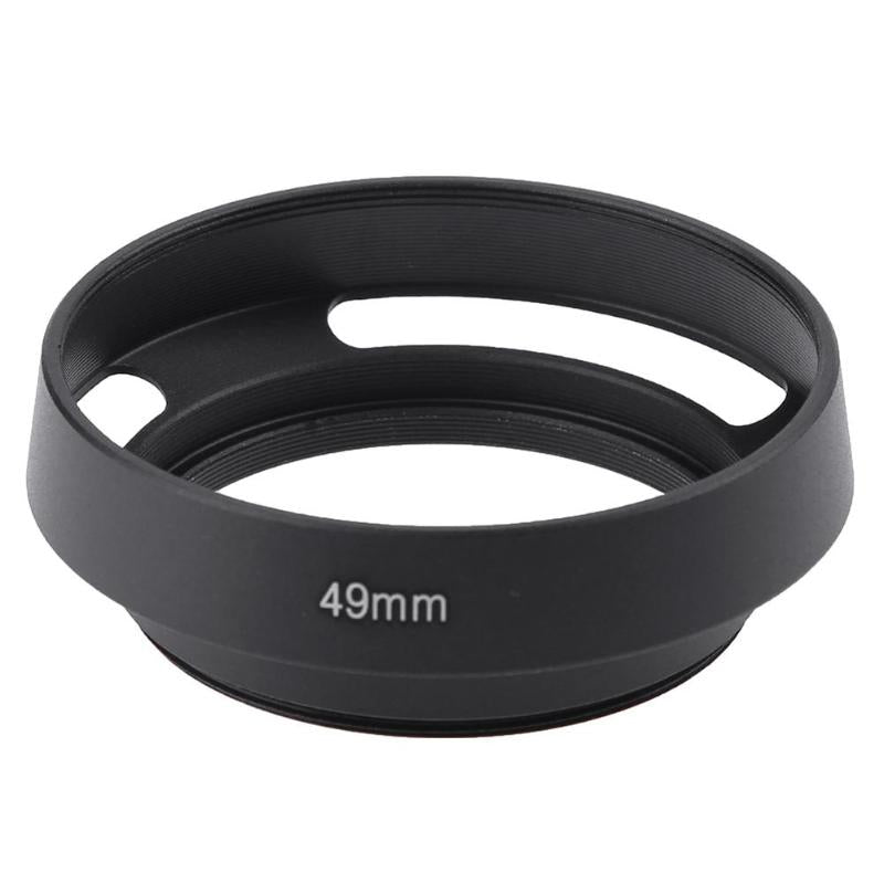 49-67MM Black Metal Vented Curved Lens Hood DSLR Camera Mount for Leica Canon Nikon Sony Nex Pentax Olympus - ebowsos