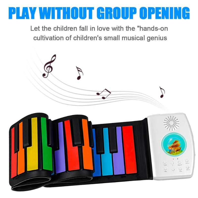 49/88 Keys Roll Up Piano Digital piano Flexible Silicone Folding Electronic Keyboard for Children Student Musical Instrument-ebowsos