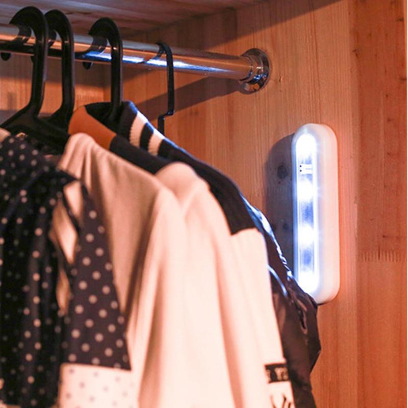 4LEDs Under Cabinet Light Rectangular Touch Motion Sensor Lamp for Wardrobe Cupboard Closet Kitchen Night Light - ebowsos