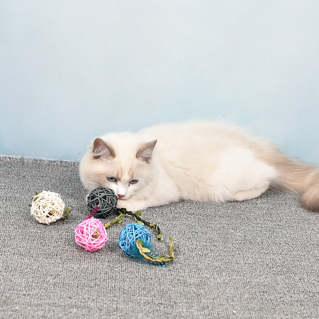 4PCS Cat Toys Ball Interactive Creative Bell Cat Playing Toy Cat Training Toys Pet Supplies-ebowsos