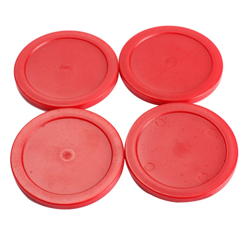 4Pcs Air Hockey Table Goalies with 4pcs Puck Felt Pusher Mallet Grip Red-ebowsos