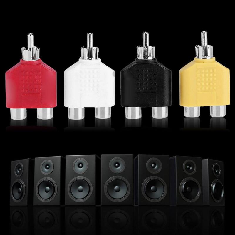 4Pcs RCA 7mm Y Splitter AV Audio Video Plug Converters 1 Male to 2 Female Adapters Jack Plug for Microphone Audio Equipment New - ebowsos
