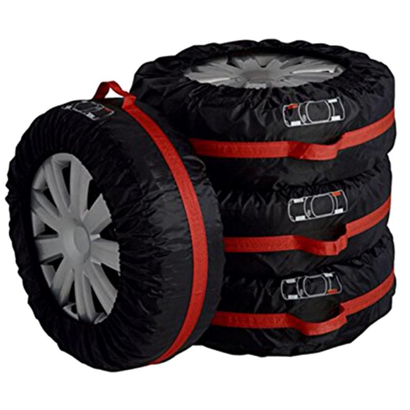 4Pcs Spare Tire Cover Case Polyester Winter and Summer Car Tire Storage Bags Auto Tyre Accessories Vehicle Wheel Protector Hot - ebowsos