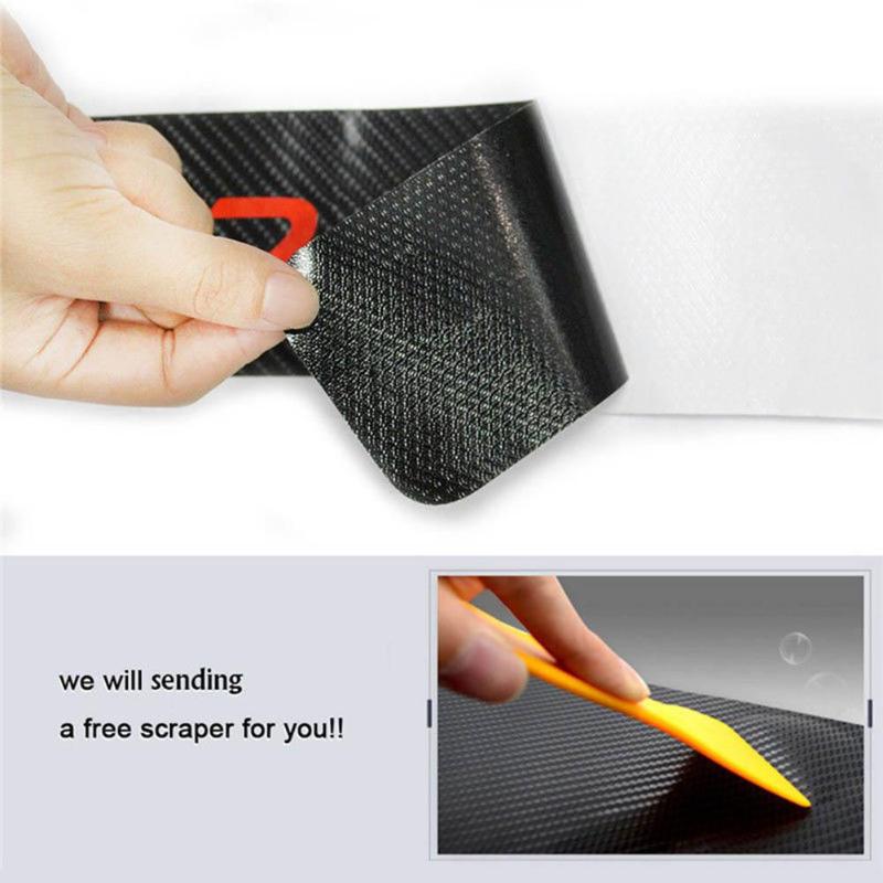 4Pcs/set 3D Carbon Fiber Car Door Sill Scuff Plate Cover Anti Scratch Stickers Scuff Cover Anti Scratch Decal Universal For Car - ebowsos