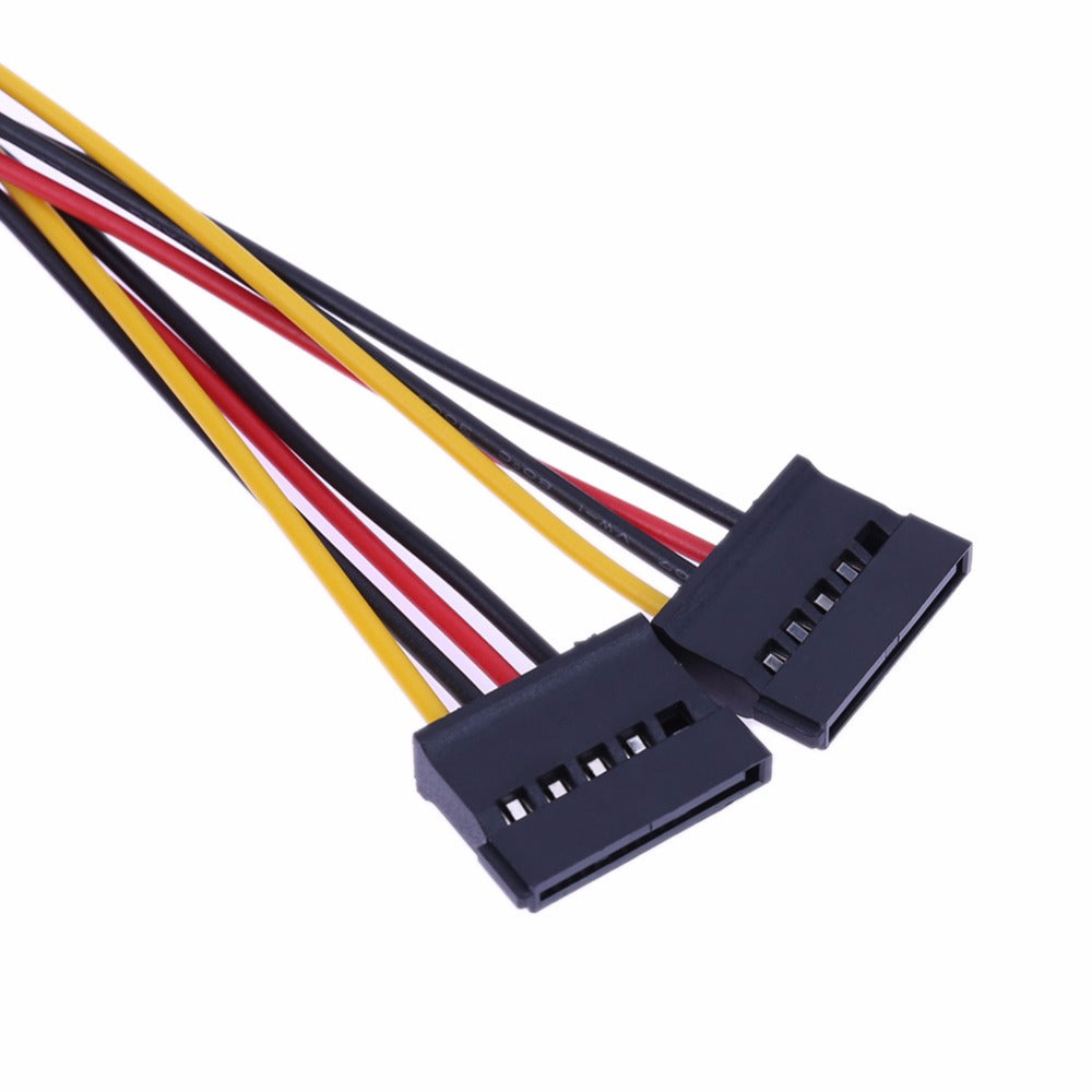 4Pin IDE to 2 Serial ATA SATA Y Splitter Hard Drive Power Adapter Cable 1x4 pin power connector to 2x15 pin power connectors - ebowsos
