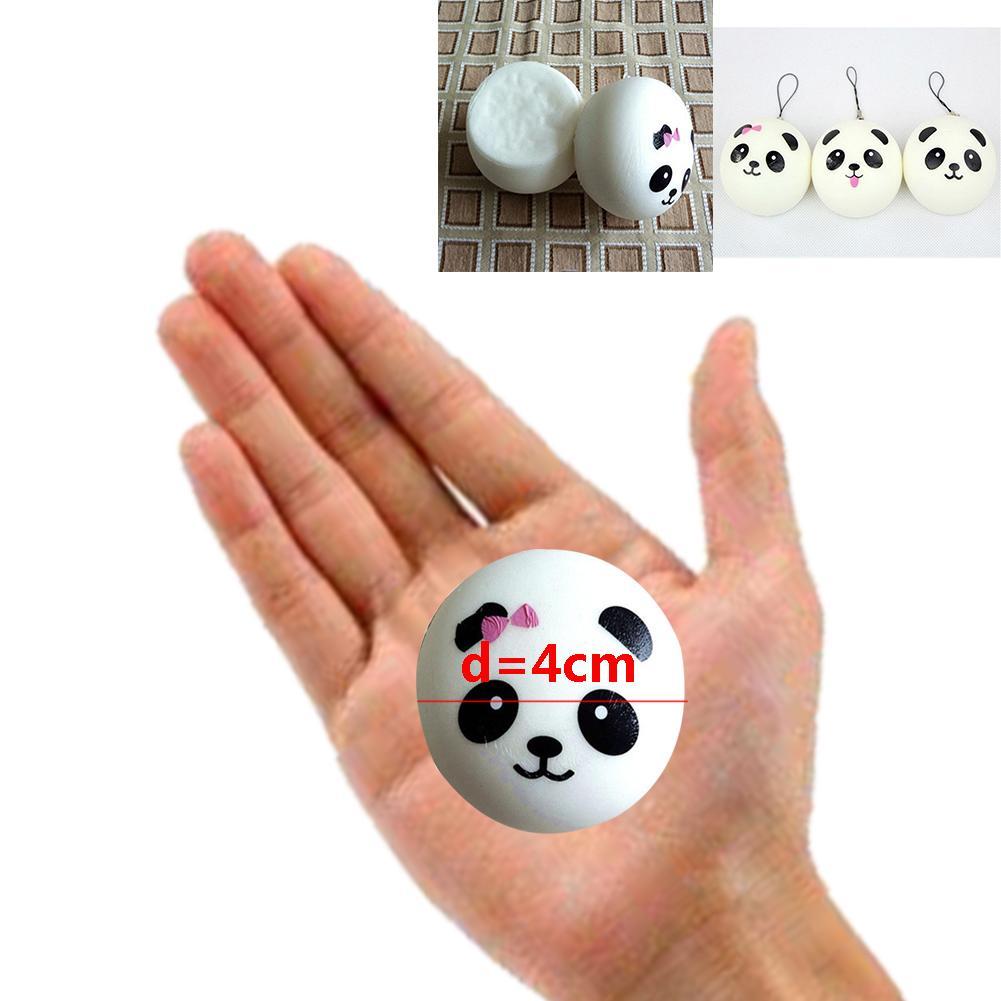 4cm soft Panda Bread Mobile Phone Straps Charms Buns Cute Bread Charms Key Chain panda Key for Phone Emotional Venting Tool-ebowsos