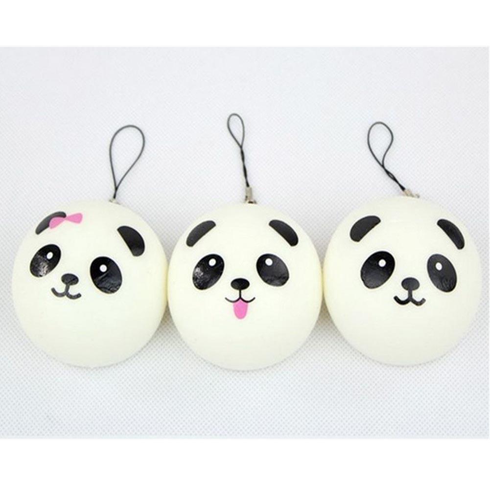 4cm soft Panda Bread Mobile Phone Straps Charms Buns Cute Bread Charms Key Chain panda Key for Phone Emotional Venting Tool-ebowsos
