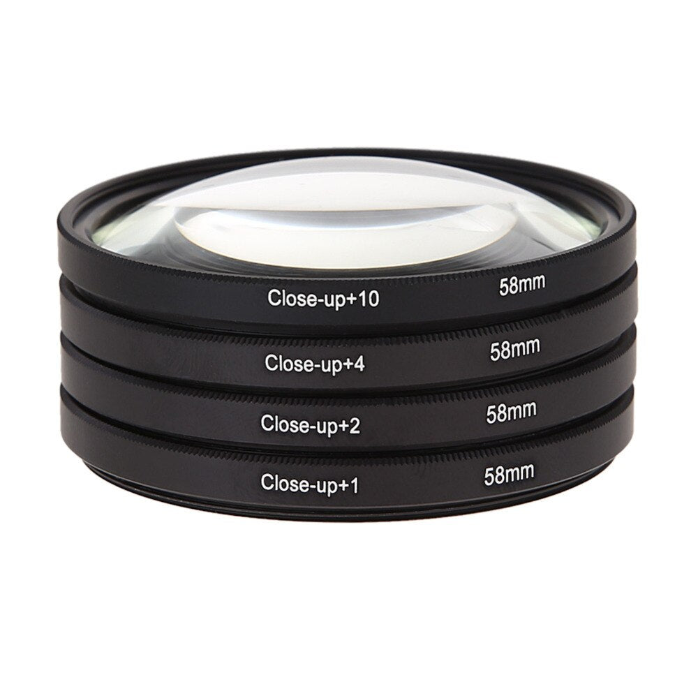 4pcs 58MM Lens Filter Macro Close Up Lens Filter Kit +1 +2 +4 +10 For Canon EOS 650D 600D 18 - ebowsos