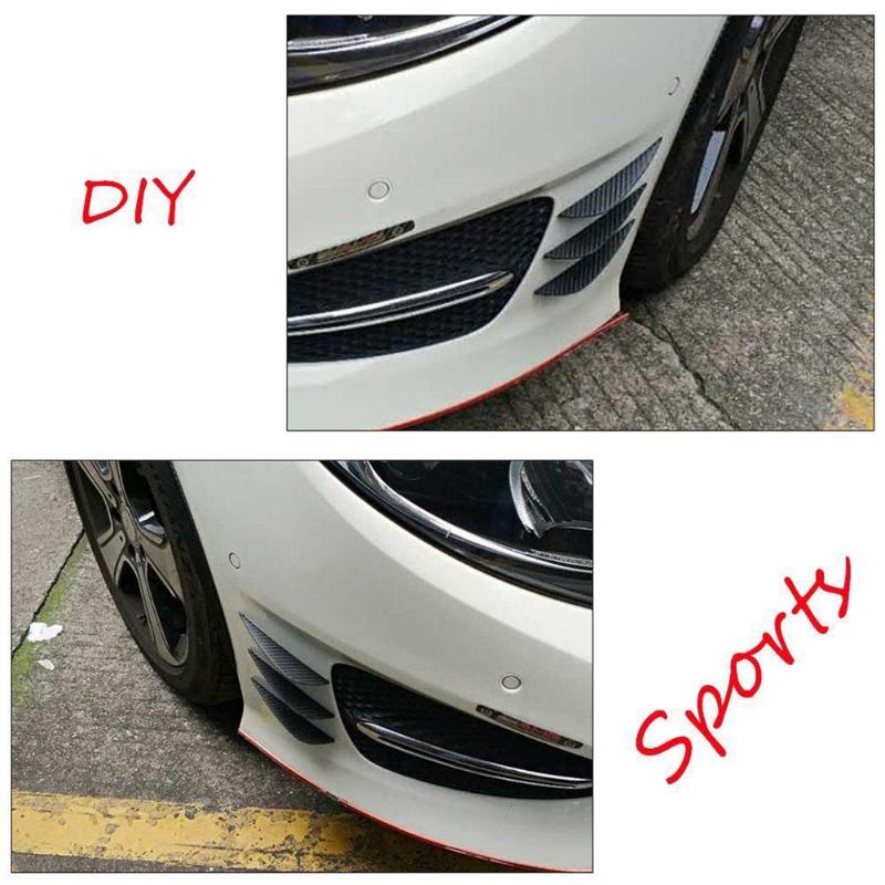 4pcs Auto Body Kits Lip Splitter Fins Front Bumper Air Knife Car Spoiler - ebowsos