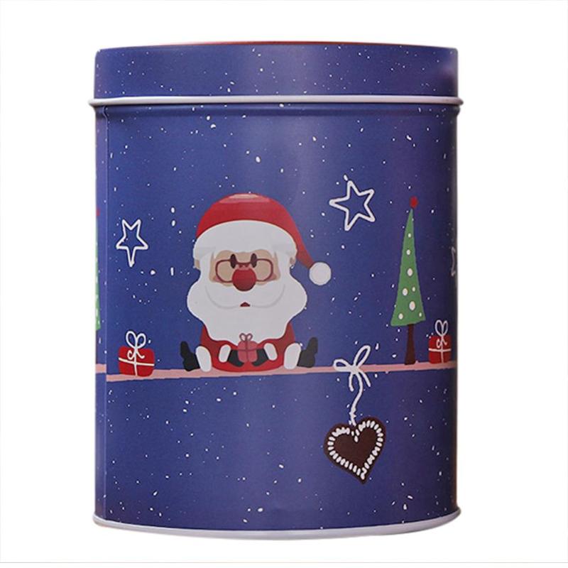 4pcs Christmas Candy Cans Wear Resistance and Durability High-capacity Santa Claus Snowman Elk Iron Storage Box Kids Gifts - ebowsos