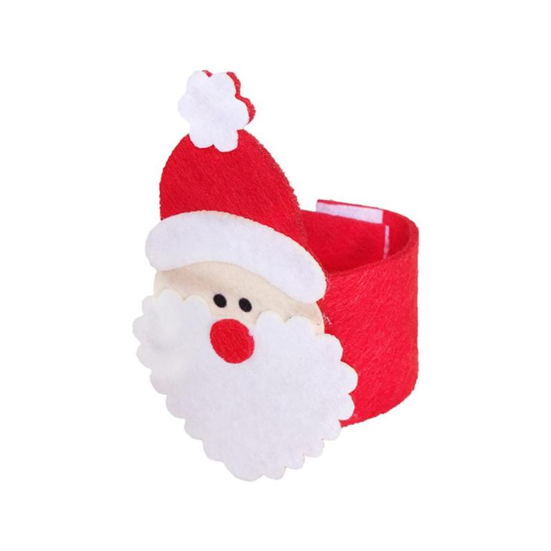 4pcs Christmas Santa Claus Napkin Rings Serviette Holder Xmas Decoration - ebowsos