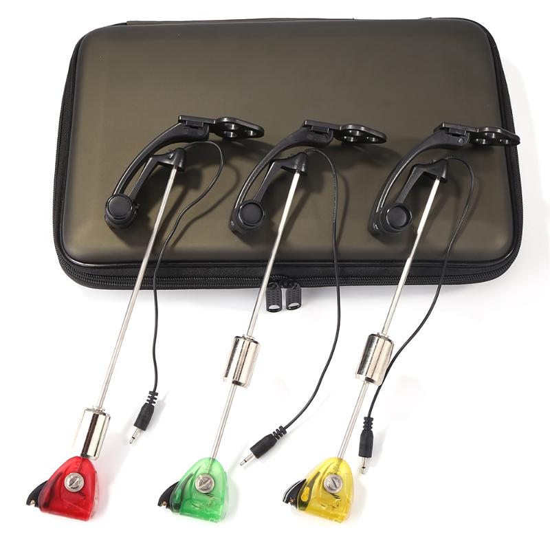 4pcs LED Fishing Bite Alarm Swingers with Sufficient Durability and Ruggedness with Storage Case Carp Fishing Accessories-ebowsos