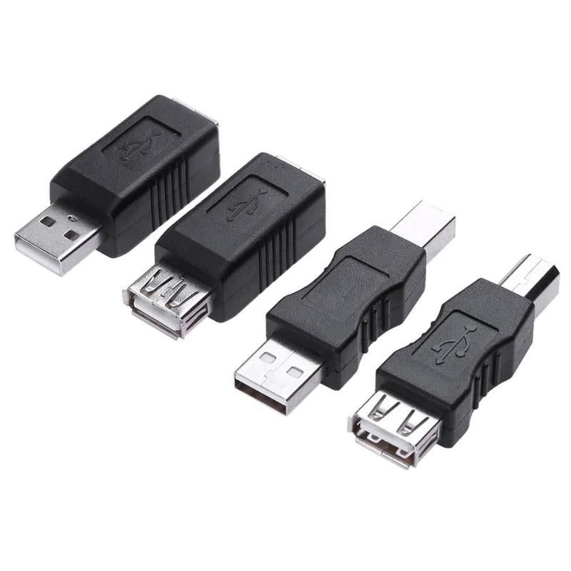 4pcs Printer USB Connector USB 2.0 Type A Female To USB B Male Adapter Gender Changer Connector Converter - ebowsos