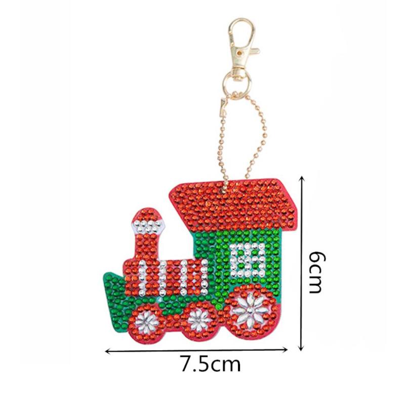4pcs Special Shaped Full Drill Diamond Painting Christmas Keychain Women Girls Necessary Outdoor Handbag Keychains Supplies - ebowsos