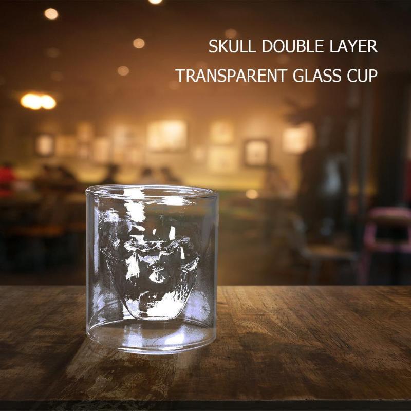4pcs/set Creative Skull Glass Cup Transparent Glass Cup Beer Cups for Home Bar Beer Party Hotel Wedding Glasses Gift Drinkware - ebowsos