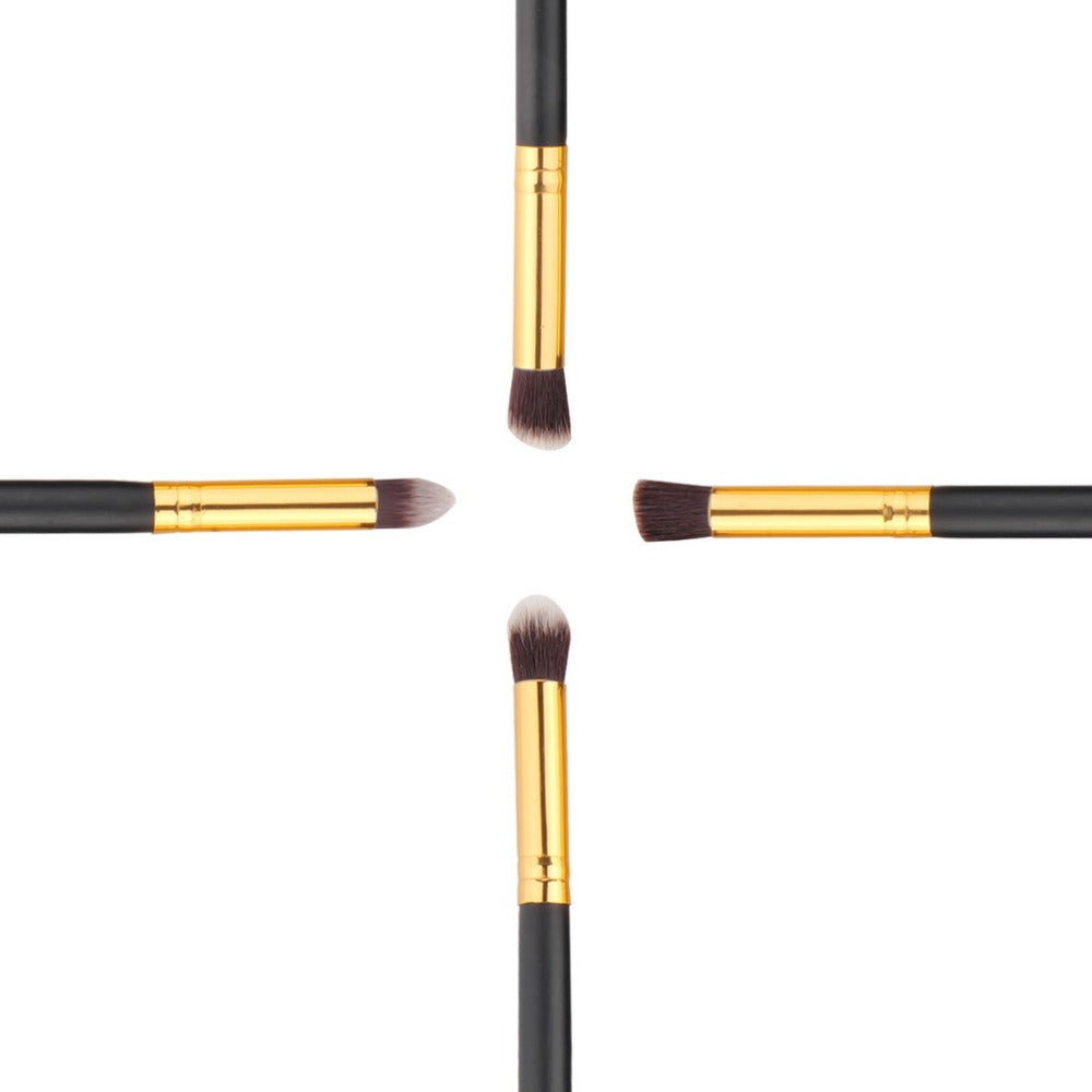 4pcs/set Professional Eye Makeup Brushes Kit Eyeshadow Foundation Mascara Blending Pencil Brush Beauty tool Cosmetic Black - ebowsos