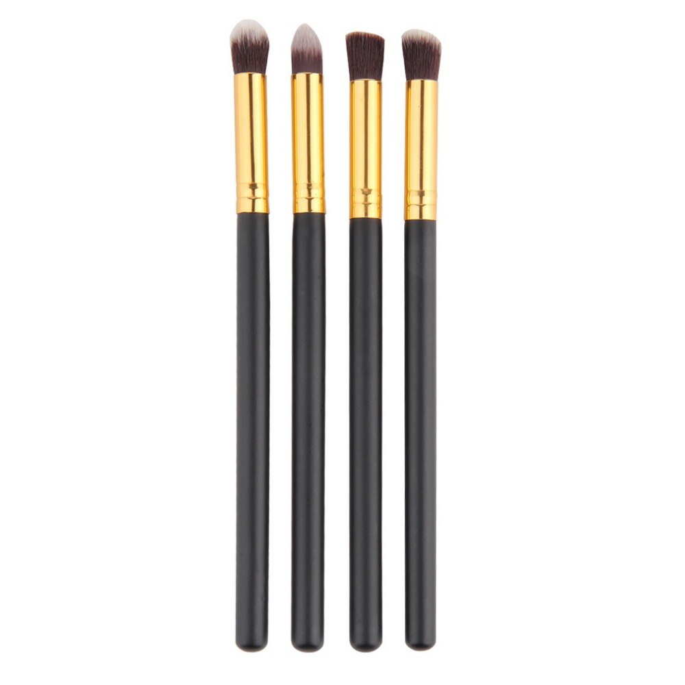 4pcs/set Professional Eye Makeup Brushes Kit Eyeshadow Foundation Mascara Blending Pencil Brush Beauty tool Cosmetic Black - ebowsos