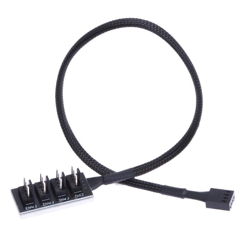 4pin Host Case PC Cooler Cooling Fan Power Cable 1 Female to 4 Male 4Pin Socket/ 1 female to 5 male PWM Fan cord - ebowsos