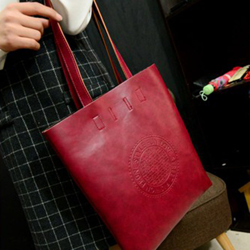 5 Color Vintage Fashion Women Tote Arrival Shoulder bags PU Leather Lady's Scrub Handbag Messenger bag Shopping Crossbody Bags - ebowsos