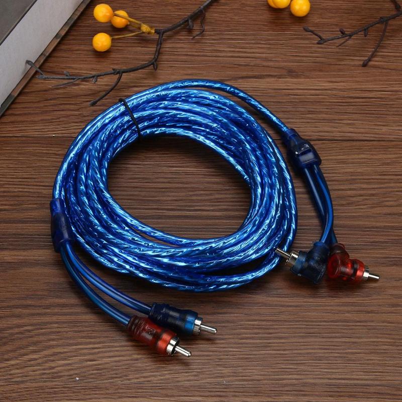 5 Meter 2 RCA to 2 RCA Plug Car Audio System Amplifier Braided Copper Cable - ebowsos