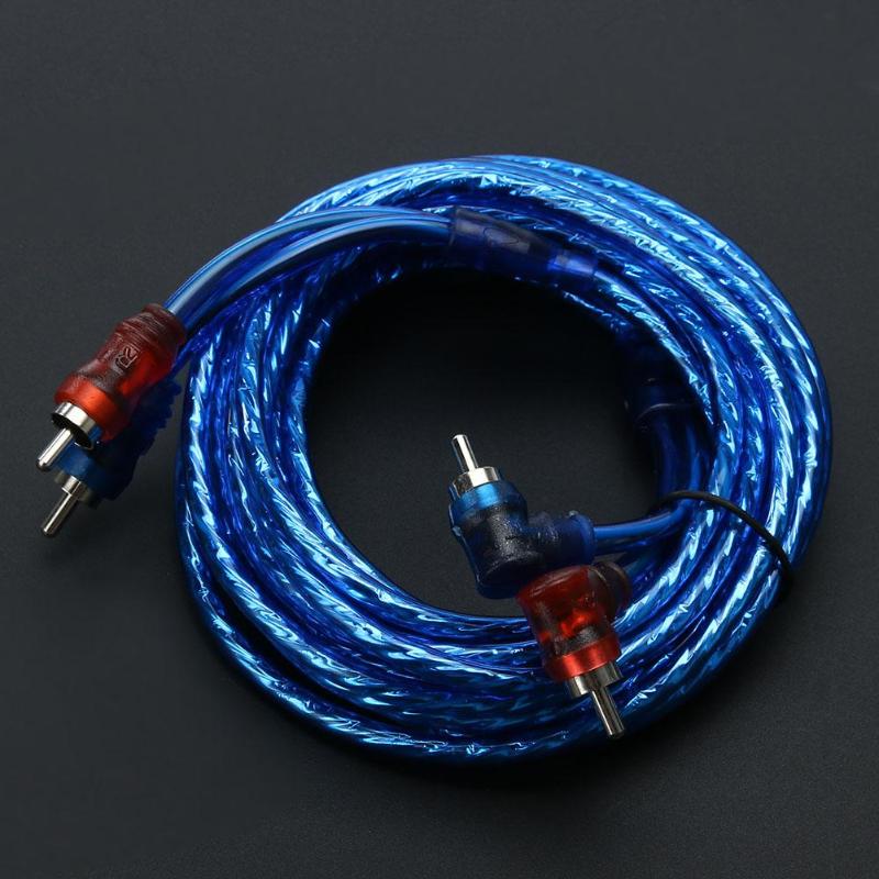 5 Meter 2 RCA to 2 RCA Plug Car Audio System Amplifier Braided Copper Cable - ebowsos