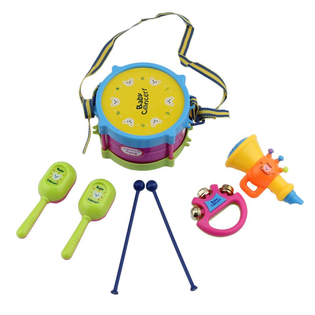 5 PCS Unisex Drum Musical Instruments Band Kit Kids Toy Gift Set Musical Instruments Toy Set for Toddler LearningEducational Toy-ebowsos