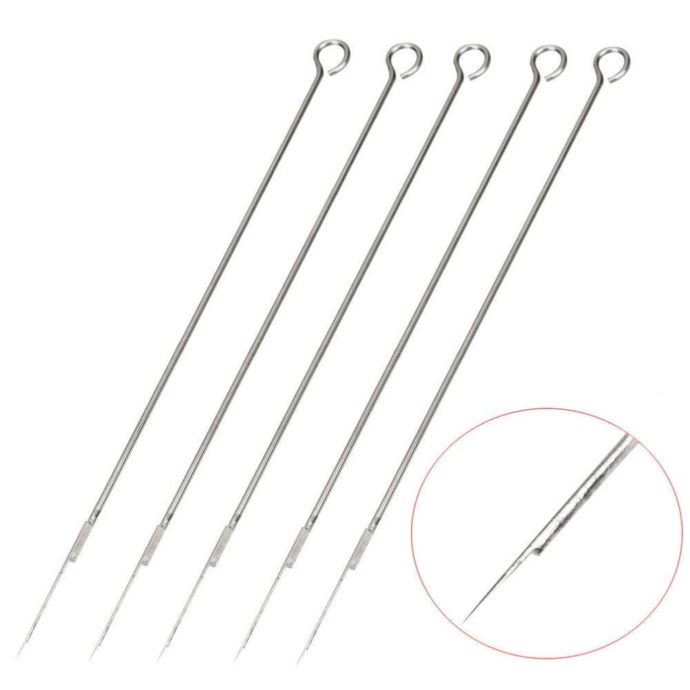 5 Pieces 1RL Disposable Tattoo Needles 304 Medical Stainless Steel Permanent Makeup Needles Machine Kit - ebowsos