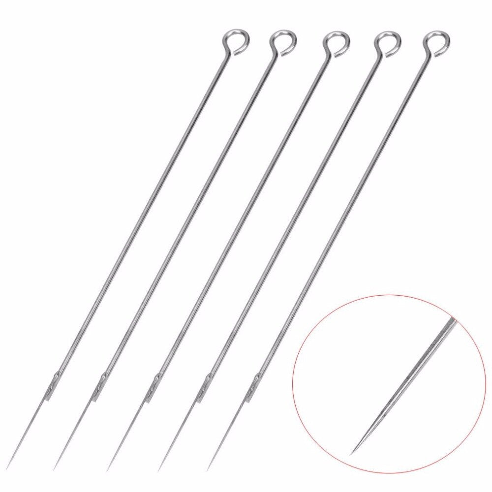 5 Pieces 3RL Disposable Tattoo Needles 304 Medical Stainless Steel Permanent Makeup Needles Machine Kit - ebowsos