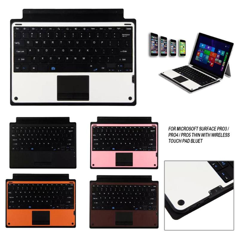 5 colors Ultra Slim Wireless Bluetooth Multi-touch Keyboard for Microsoft Surface Pro3 Pro4 Pro5 - ebowsos