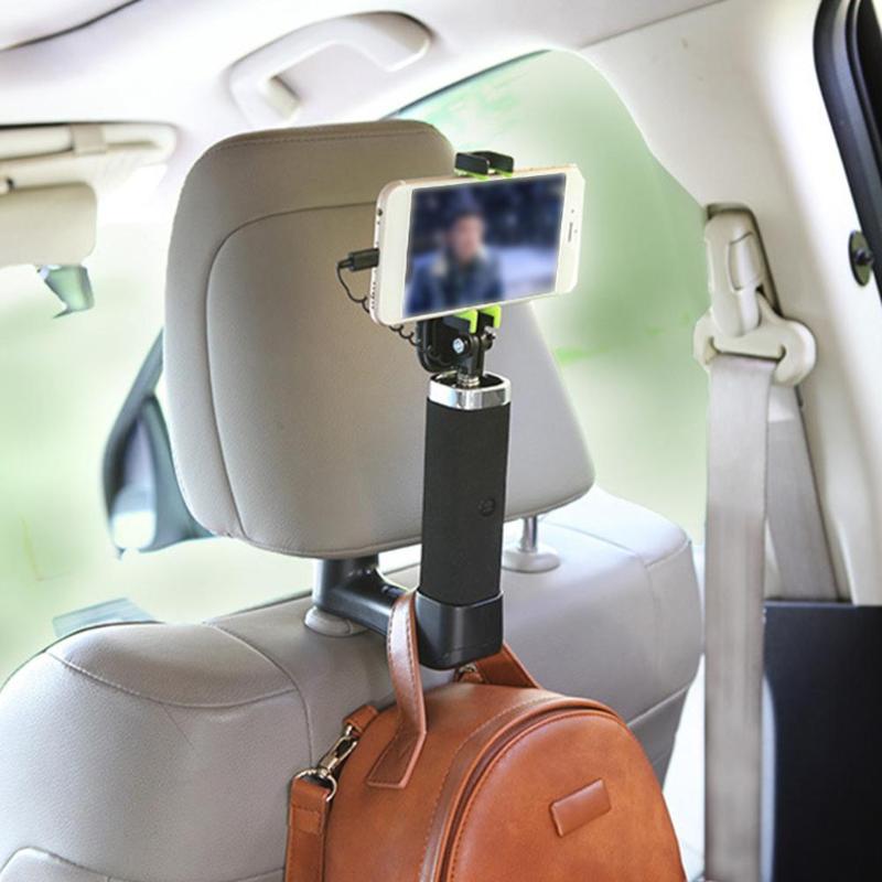 5 in 1 Car Back Seat Phone Holder Stand Headrest Hanger Hook Clip Handrail Mini Night Light Multi-function car Hook - ebowsos