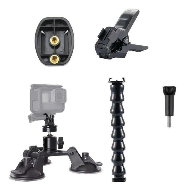5 in 1 Sucker Flex Clamp Clip Adjustable Neck Tube Adapter for Gopro Hero Smartphone Tripod for Gopro Camera Accessory Promotion - ebowsos
